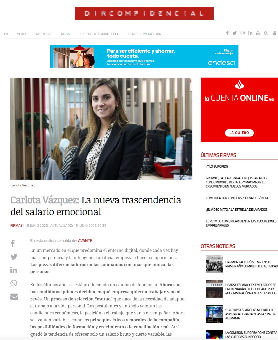 Tribuna Dircomfidencial_Carlota Vázquez AVANTE