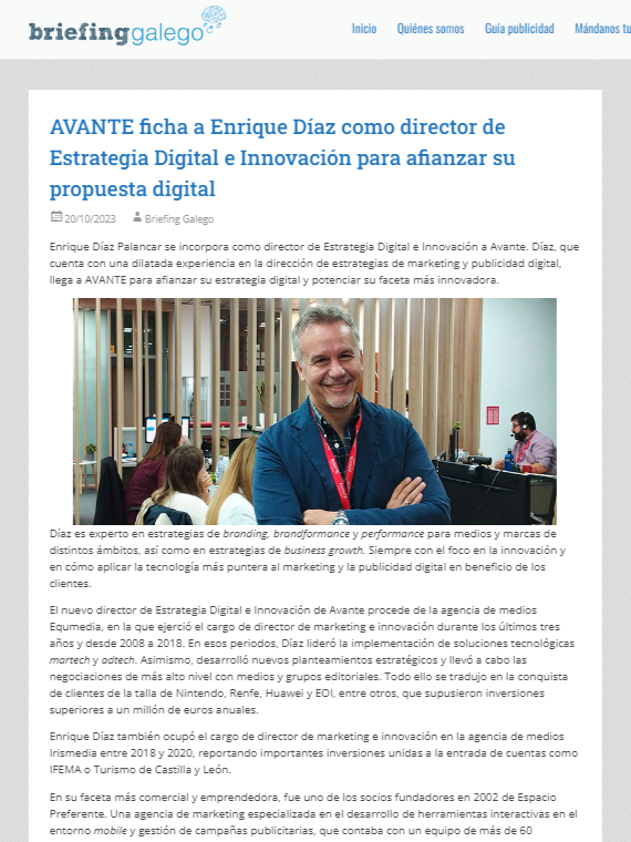 Briefing Galego_Fichaje Enrique Díaz_AVANTE