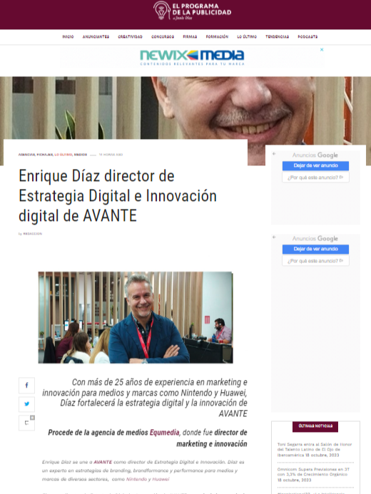 El Programa de la Publicidad_Fichaje Enrique Díaz_AVANTE