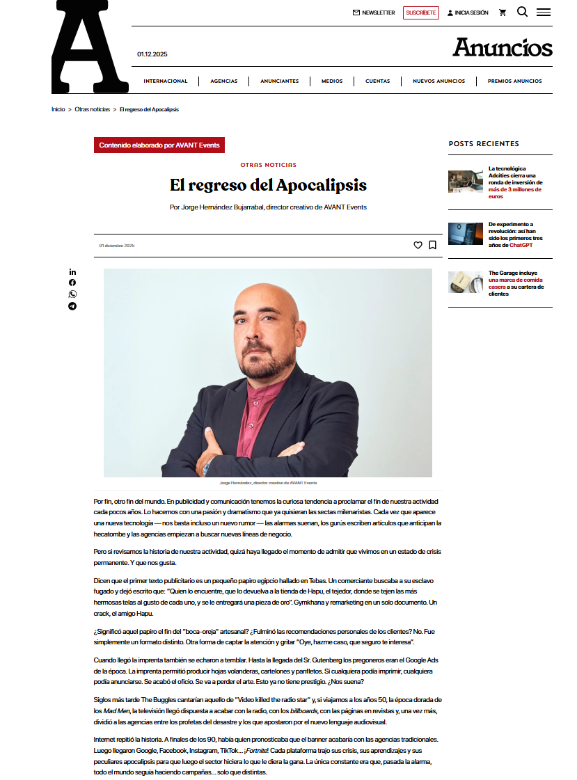 Tribuna de Jorge Hernández  para El Publicista